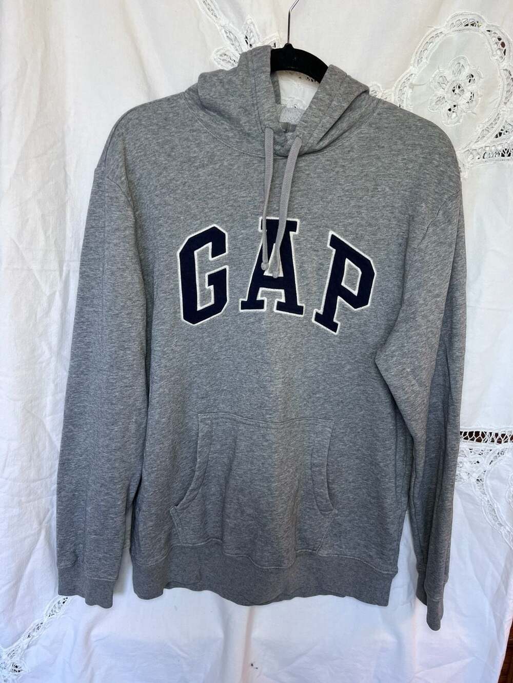 Gap Core Arch Logo Pullover Hoodie Medium Heather Grey Size M